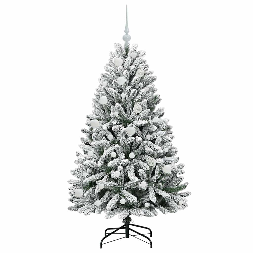 Sapin de Noël artificiel Vert et blanc 150 cm PVC et métal - XIOS
