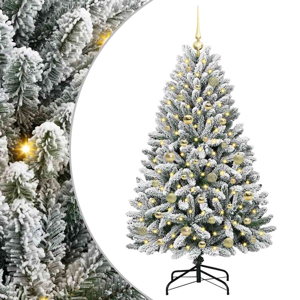 Sapin de Noël artificiel Vert et blanc 150 cm PVC et métal - XIOS