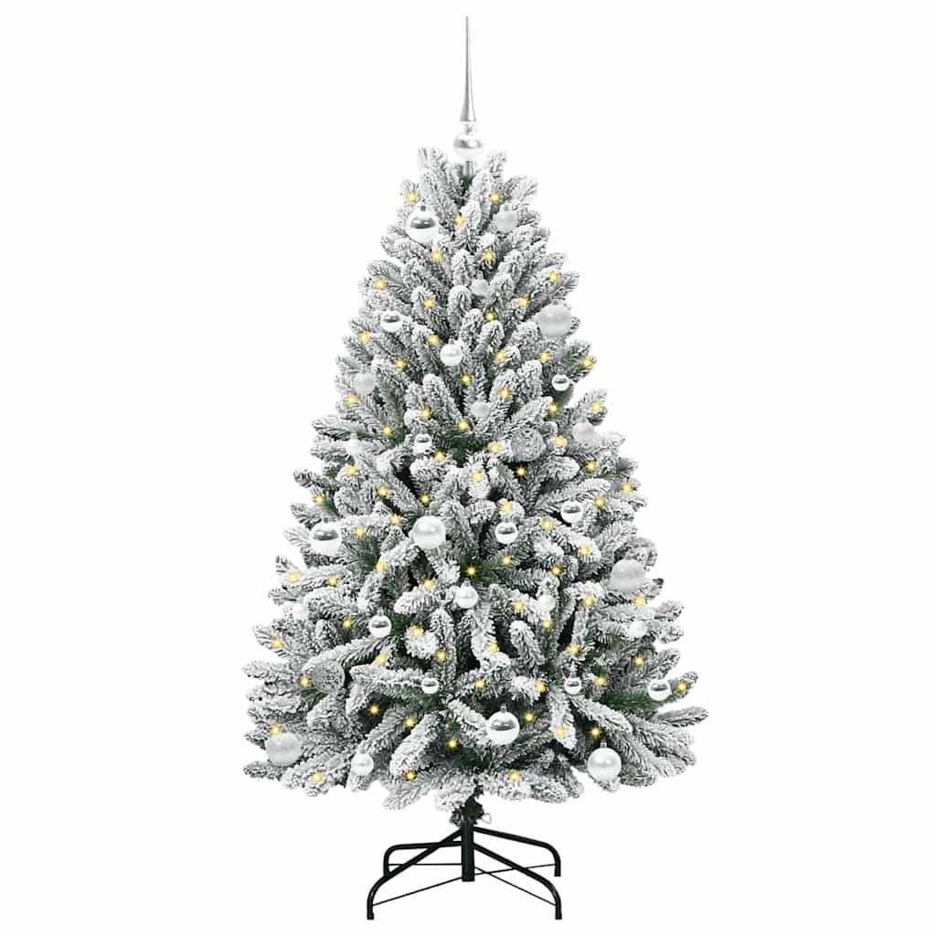 Sapin de Noël artificiel Vert et blanc 150 cm PVC et métal - XIOS