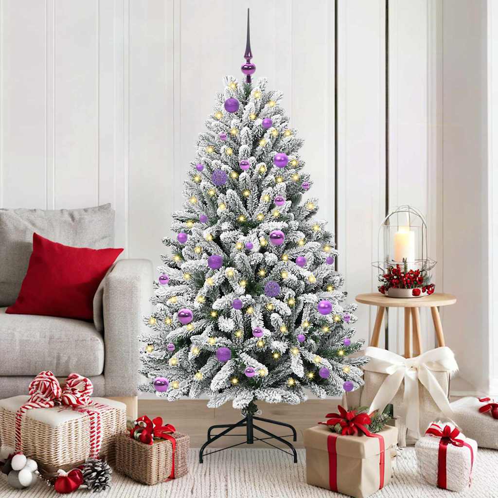 Sapin de Noël artificiel Vert et blanc 150 cm PVC et métal - XIOS