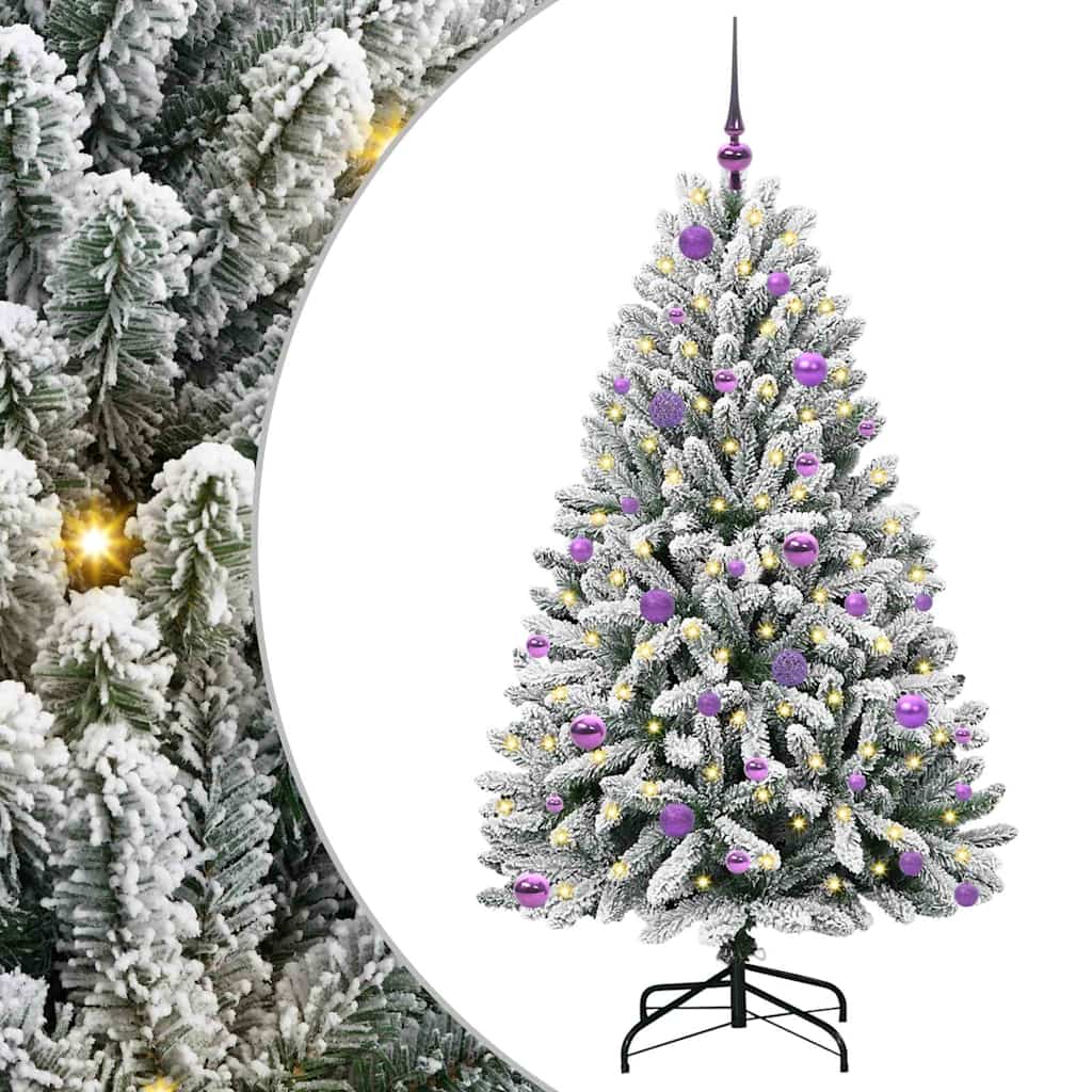 Sapin de Noël artificiel Vert et blanc 150 cm PVC et métal - XIOS