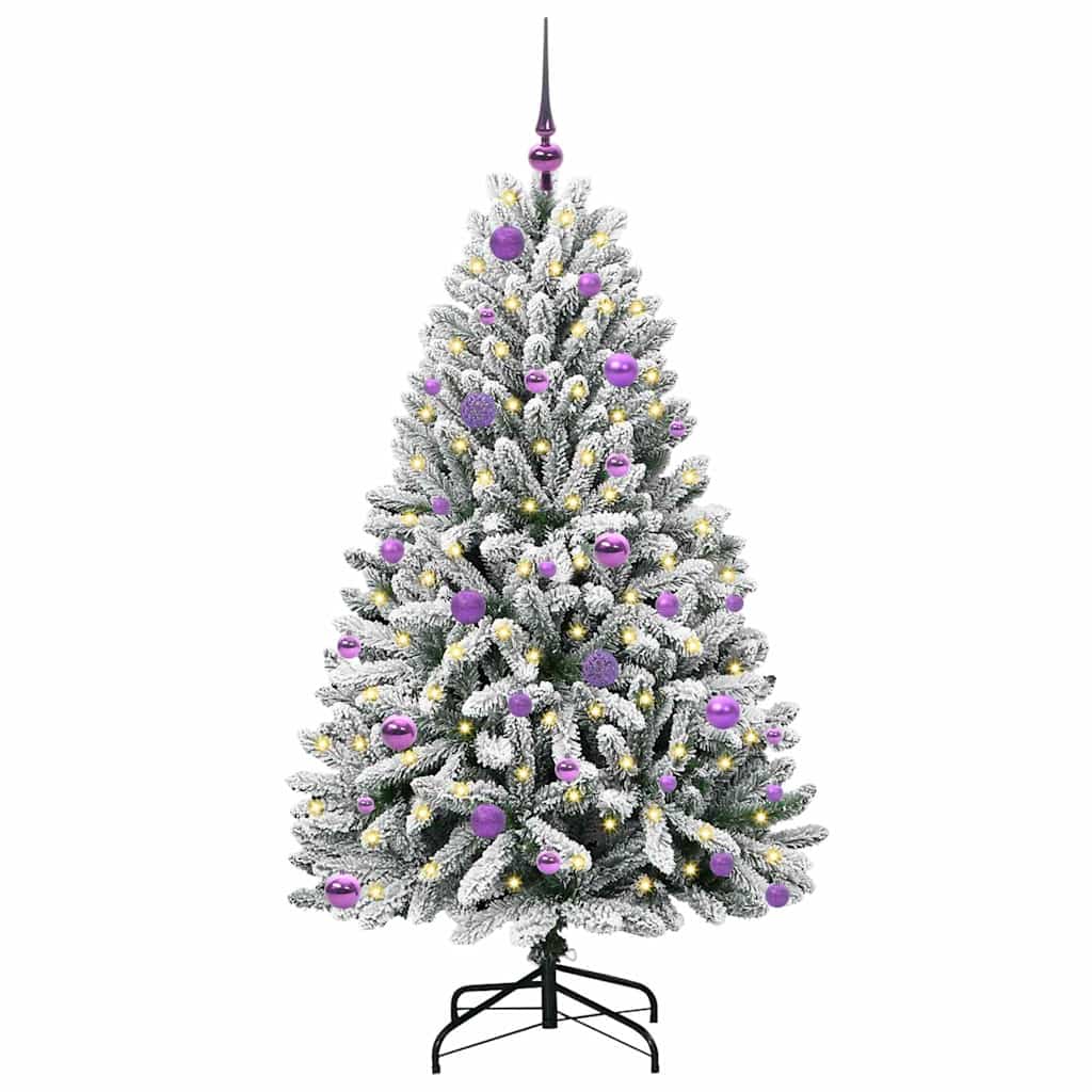 Sapin de Noël artificiel Vert et blanc 150 cm PVC et métal - XIOS