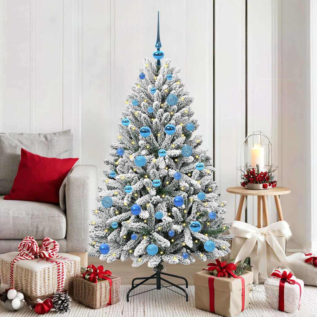 Sapin de Noël artificiel Vert et blanc 150 cm PVC et métal - XIOS