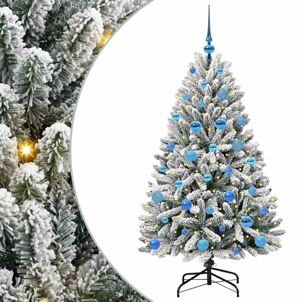 Sapin de Noël artificiel Vert et blanc 150 cm PVC et métal - XIOS