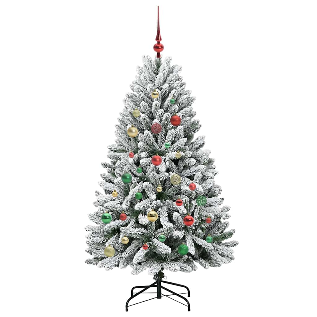 Sapin de Noël artificiel Vert et blanc 150 cm PVC et métal - XIOS
