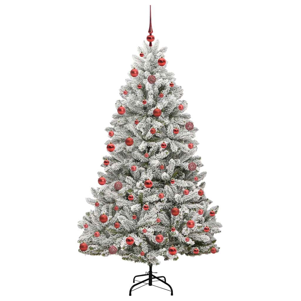 Sapin de Noël artificiel Vert et blanc 180 cm PVC et métal - XIOS