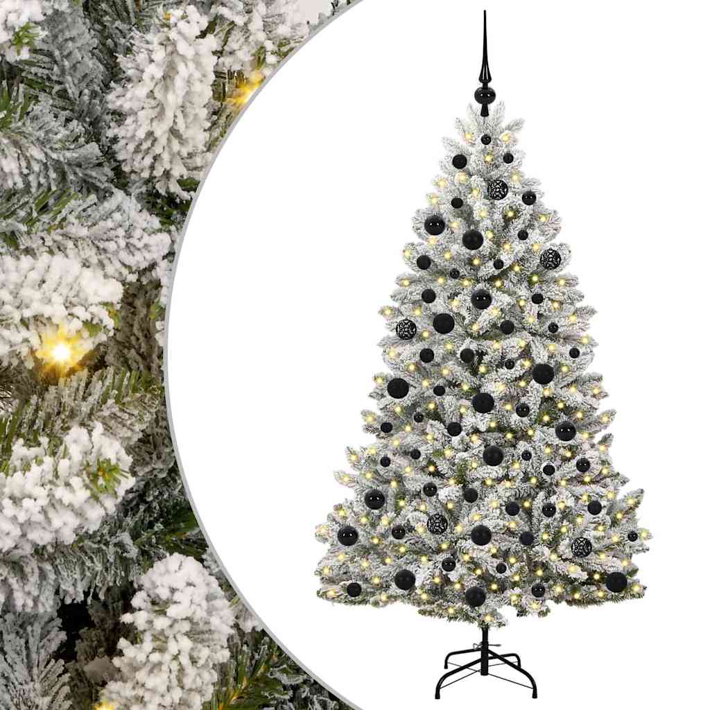 Sapin de Noël artificiel Vert et blanc 180 cm PVC et métal - XIOS