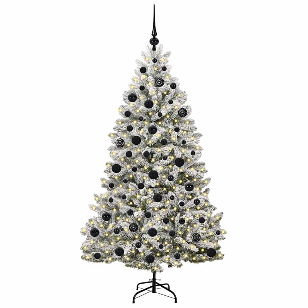 Sapin de Noël artificiel Vert et blanc 180 cm PVC et métal - XIOS