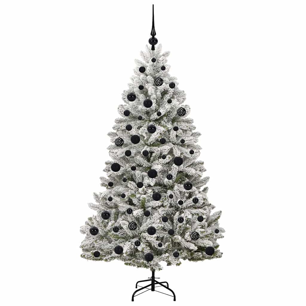 Sapin de Noël artificiel Vert et blanc 180 cm PVC et métal - XIOS