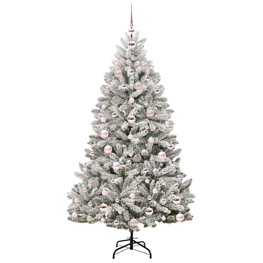 Sapin de Noël artificiel Vert et blanc 180 cm PVC et métal - XIOS