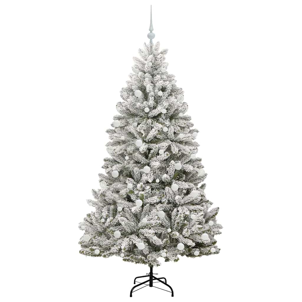Sapin de Noël artificiel Vert et blanc 180 cm PVC et métal - XIOS