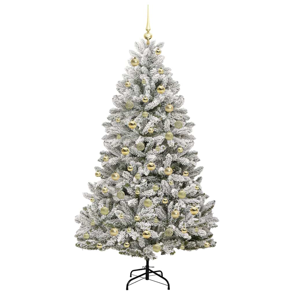 Sapin de Noël artificiel Vert et blanc 180 cm PVC et métal - XIOS