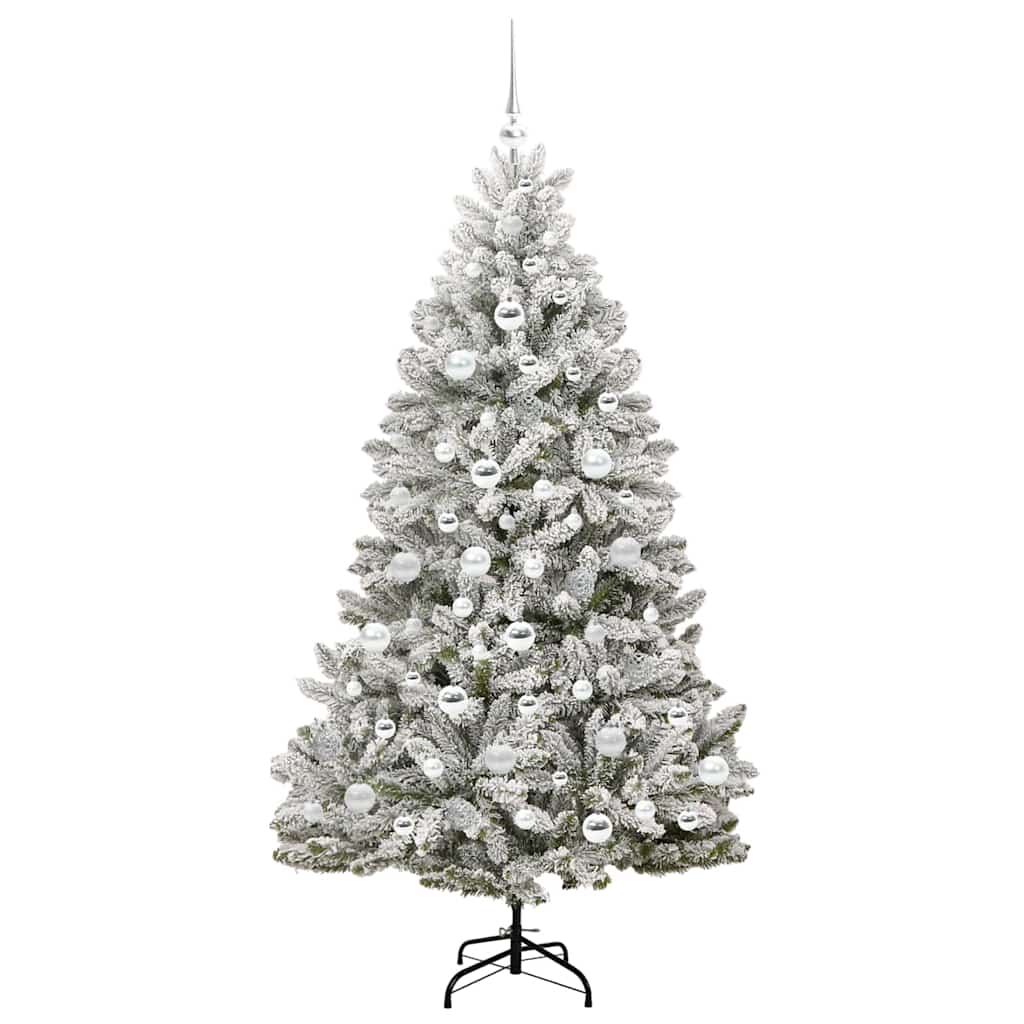 Sapin de Noël artificiel Vert et blanc 180 cm PVC et métal - XIOS