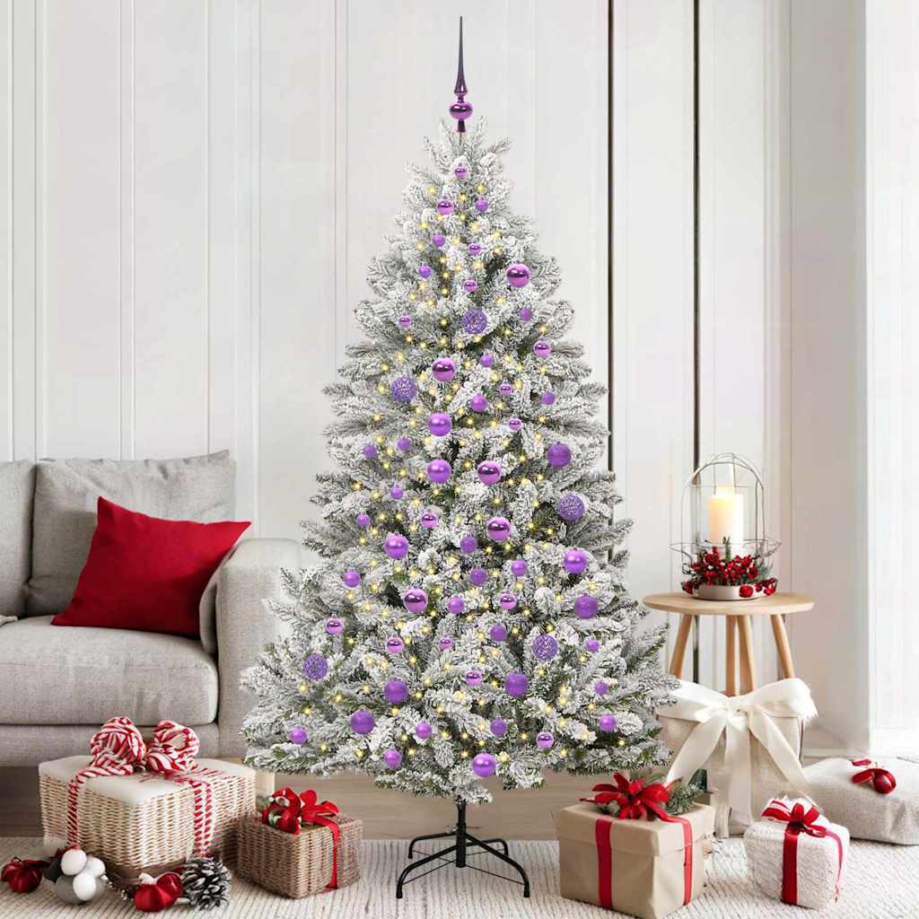 Sapin de Noël artificiel Vert et blanc 180 cm PVC et métal - XIOS