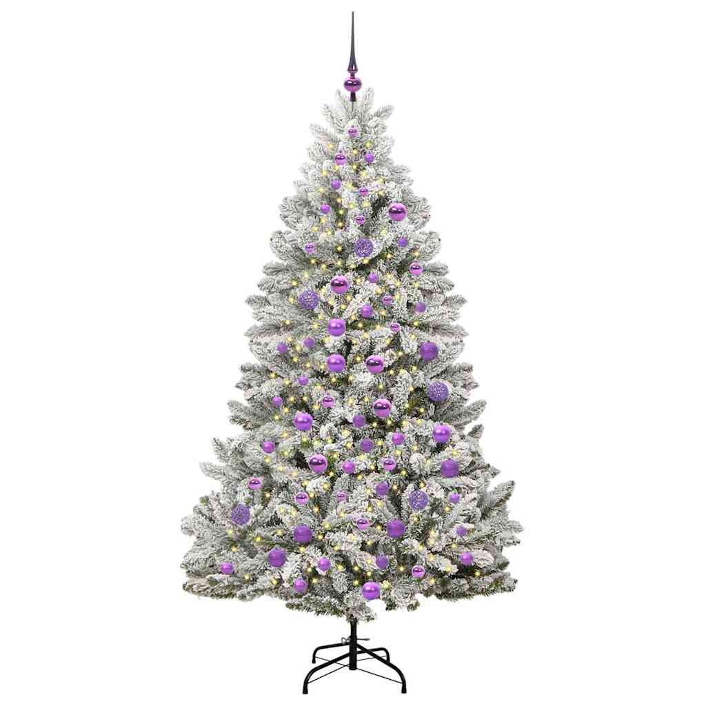 Sapin de Noël artificiel Vert et blanc 180 cm PVC et métal - XIOS