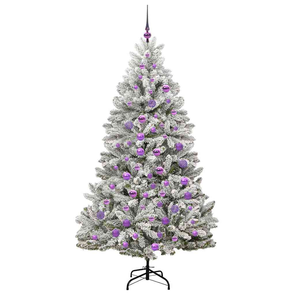 Sapin de Noël artificiel Vert et blanc 180 cm PVC et métal - XIOS