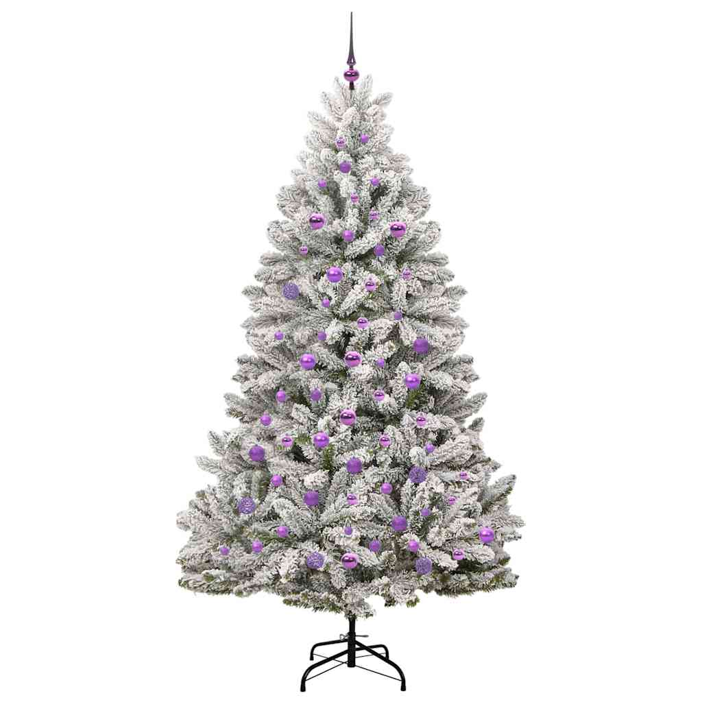 Sapin de Noël artificiel Vert et blanc 210 cm PVC et métal - XIOS