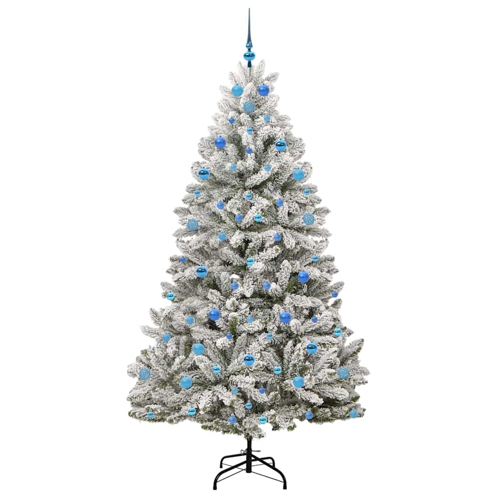 Sapin de Noël artificiel Vert et blanc 210 cm PVC et métal - XIOS