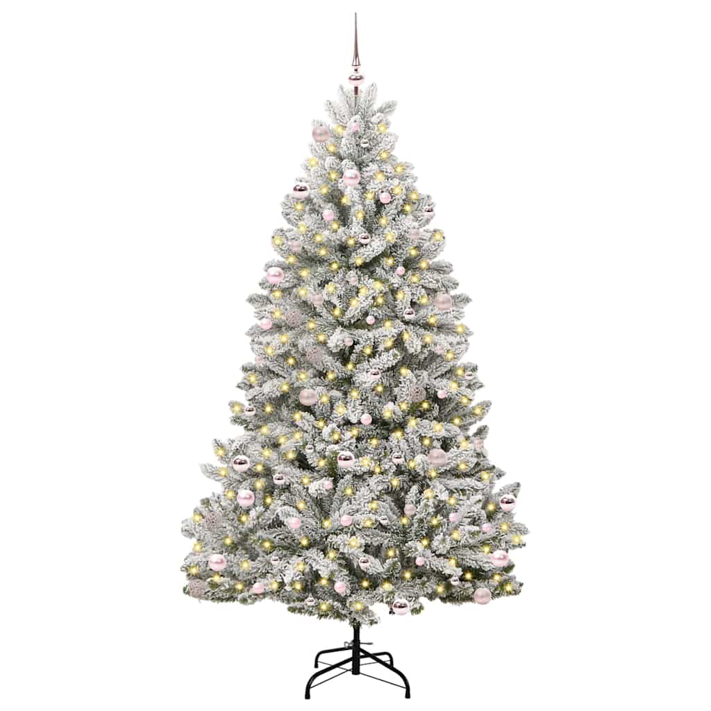 Sapin de Noël artificiel Vert et blanc 240 cm PVC et métal - XIOS