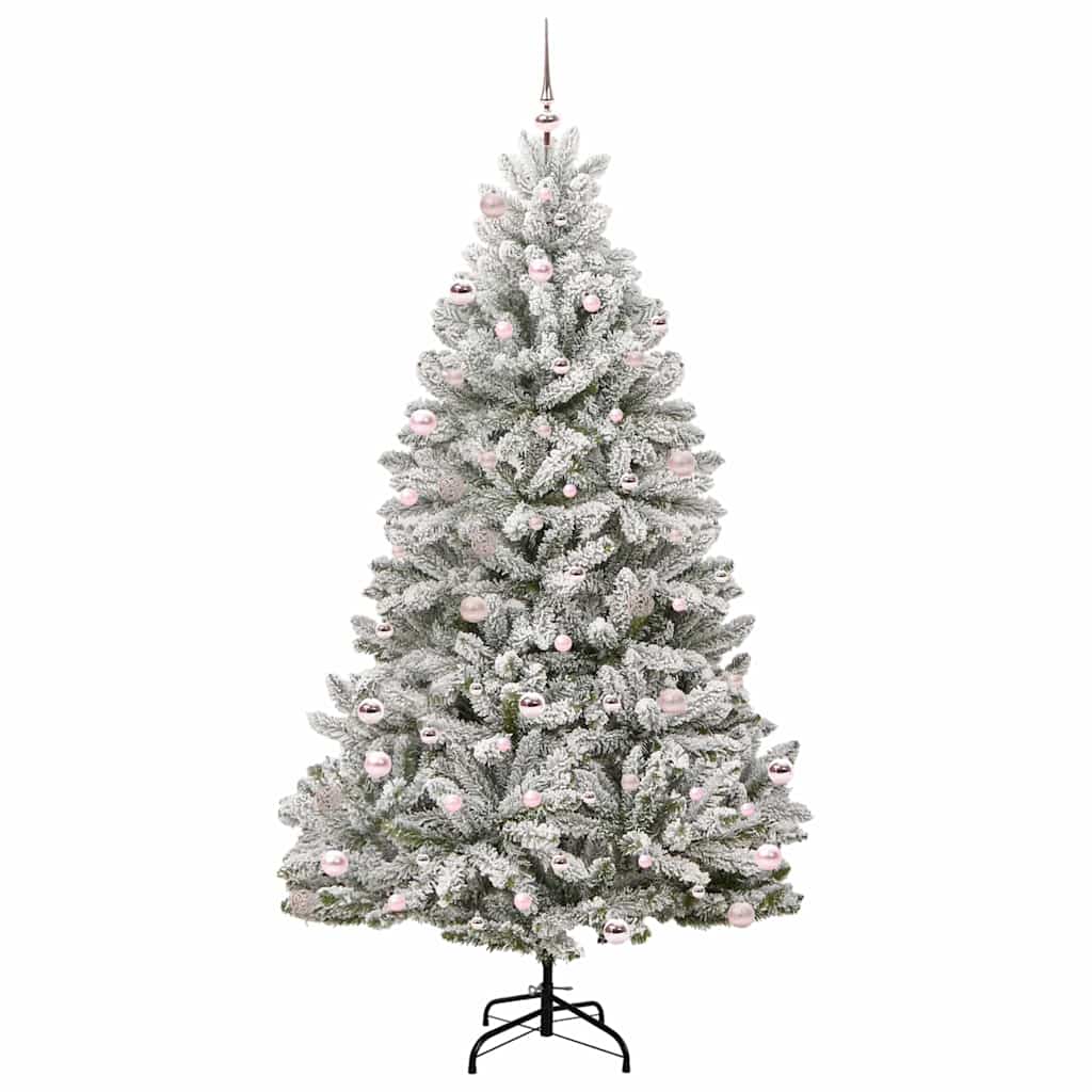 Sapin de Noël artificiel Vert et blanc 240 cm PVC et métal - XIOS