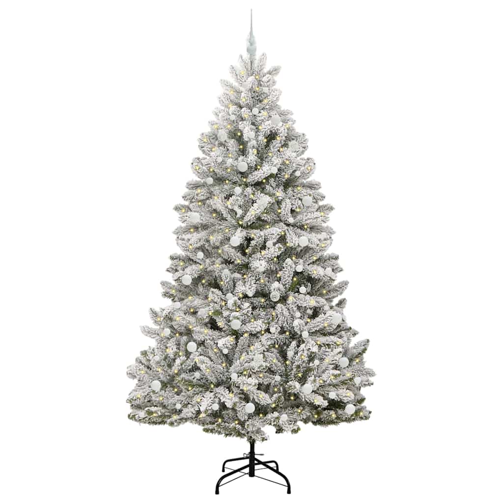 Sapin de Noël artificiel Vert et blanc 240 cm PVC et métal - XIOS