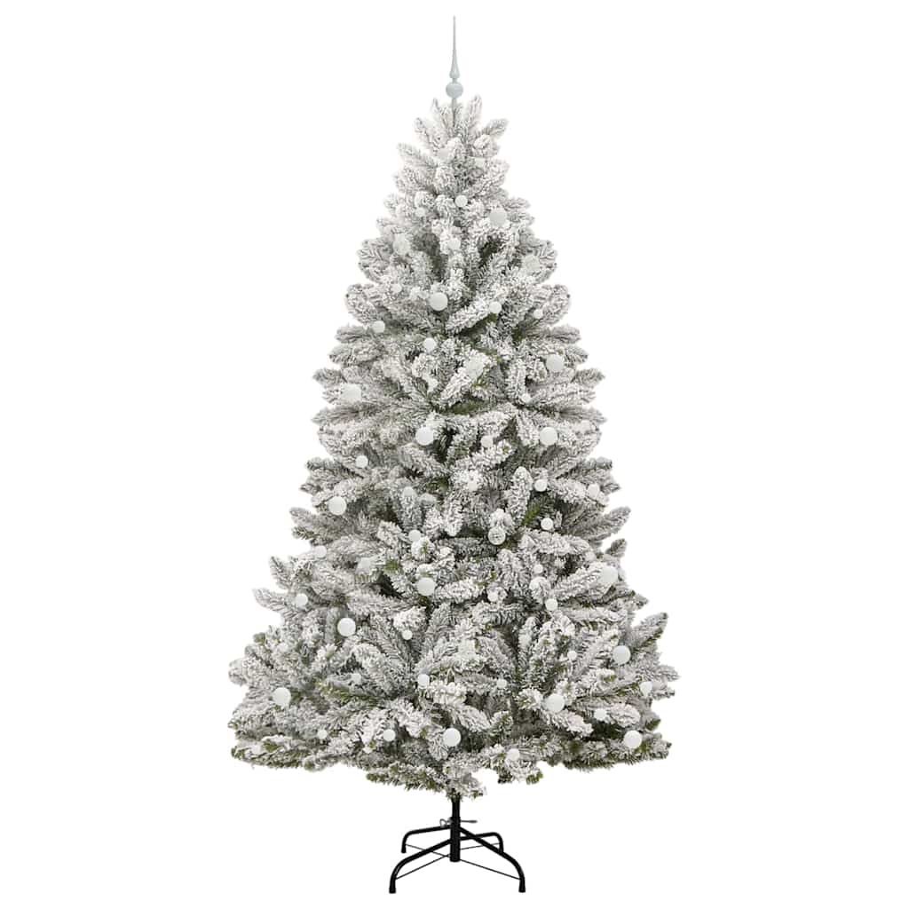Sapin de Noël artificiel Vert et blanc 240 cm PVC et métal - XIOS