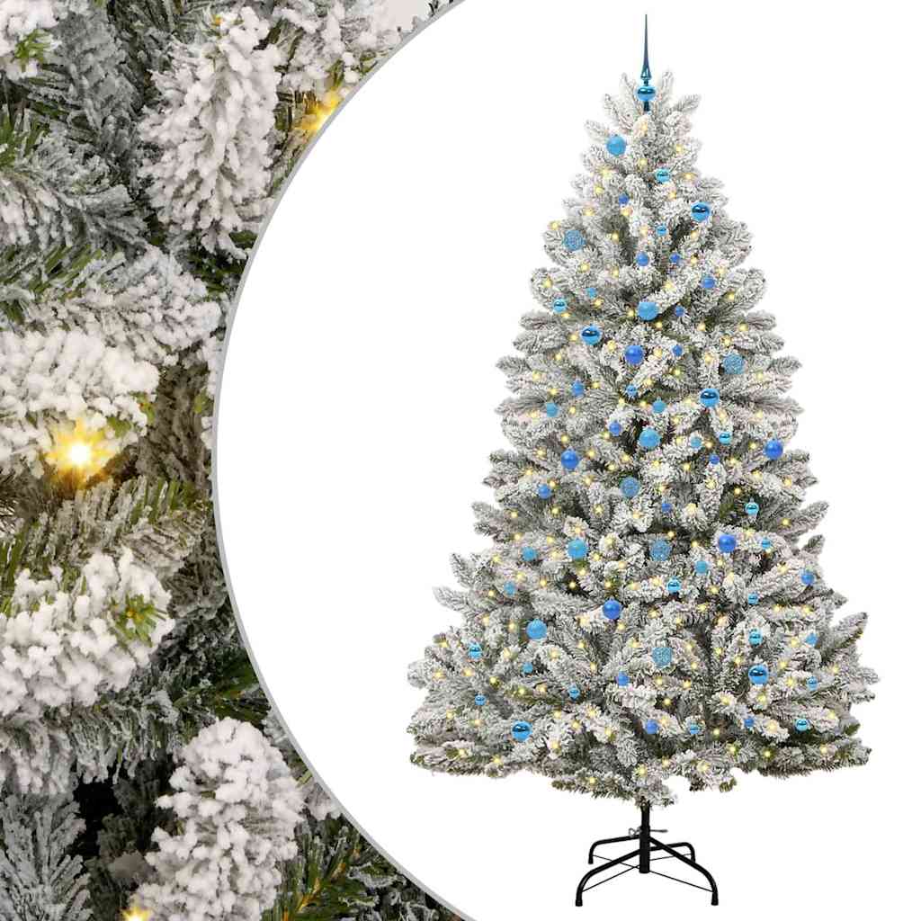 Sapin de Noël artificiel Vert et blanc 240 cm PVC et métal - XIOS