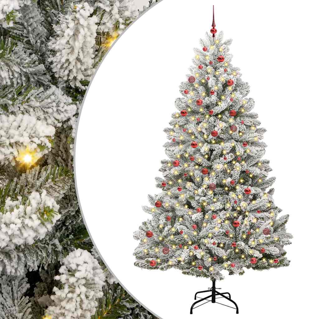 Sapin de Noël artificiel Vert et blanc 270 cm PVC et métal - XIOS