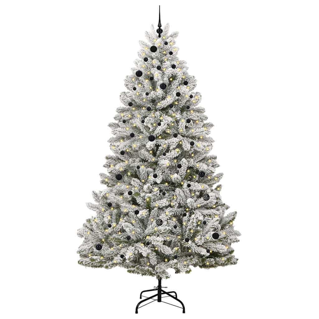Sapin de Noël artificiel Vert et blanc 270 cm PVC et métal - XIOS