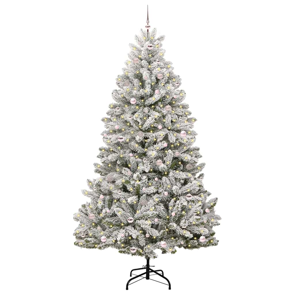 Sapin de Noël artificiel Vert et blanc 270 cm PVC et métal - XIOS