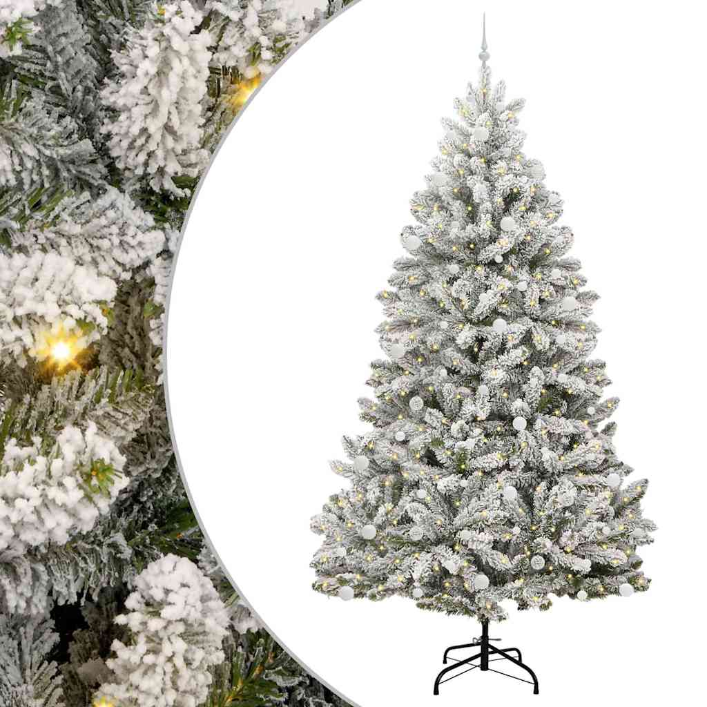 Sapin de Noël artificiel Vert et blanc 270 cm PVC et métal - XIOS