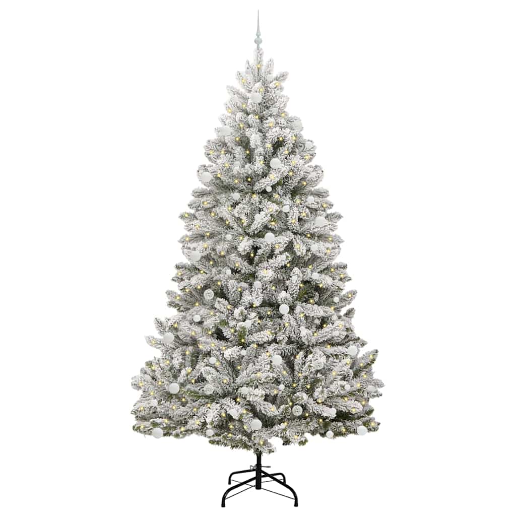 Sapin de Noël artificiel Vert et blanc 270 cm PVC et métal - XIOS