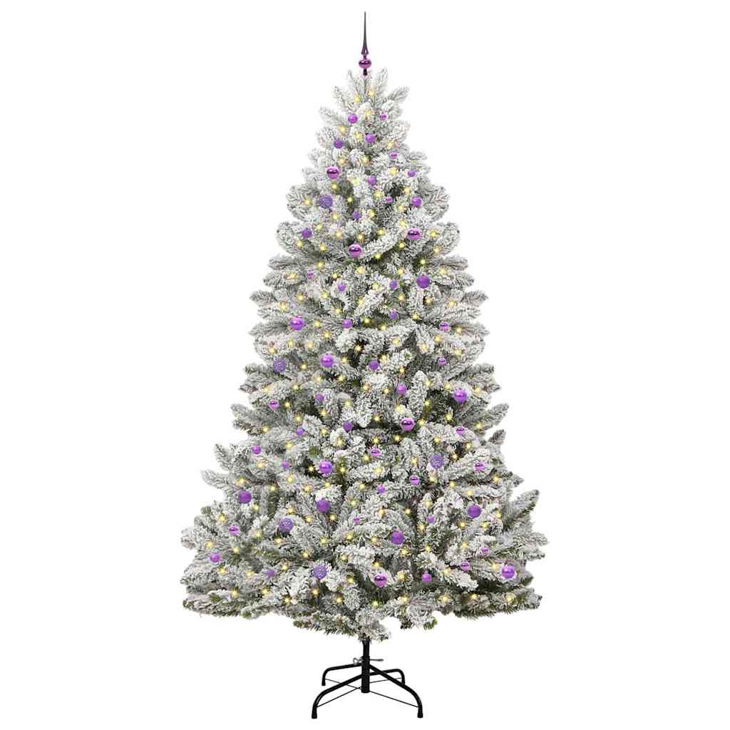 Sapin de Noël artificiel Vert et blanc 270 cm PVC et métal - XIOS