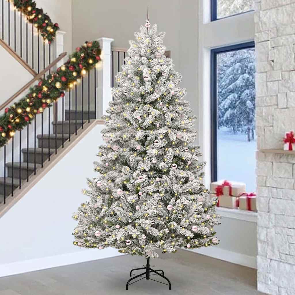 Sapin de Noël artificiel Vert et blanc 300 cm PVC et métal - XIOS