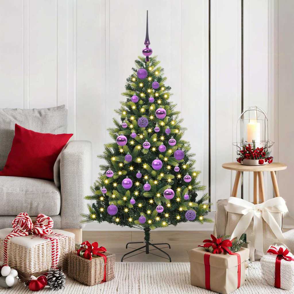 Arbre de Noël artificiel à charnières 150 LED Vert 120 cm - XIOS