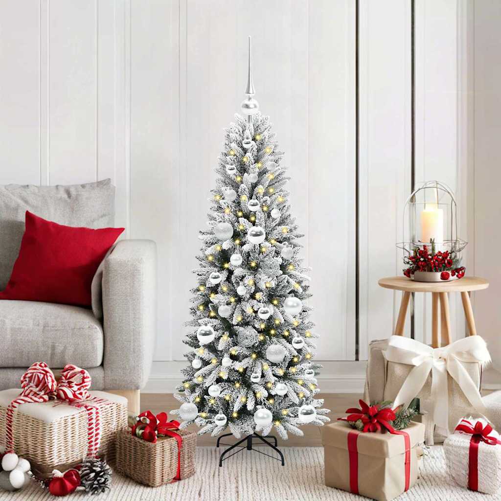Sapin de Noël artificiel avec 150 LED avec support Blanc 120 cm - XIOS