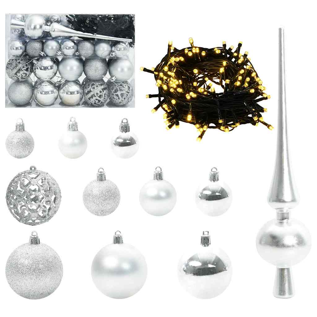 Sapin de Noël artificiel avec 150 LED avec support Blanc 120 cm - XIOS