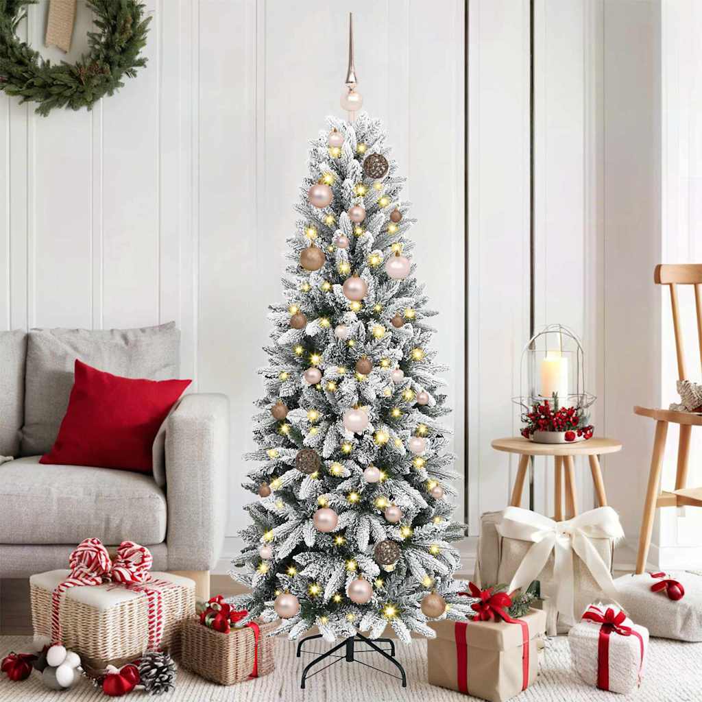 Sapin de Noël artificiel avec 150 LED avec support Blanc 150 cm - XIOS
