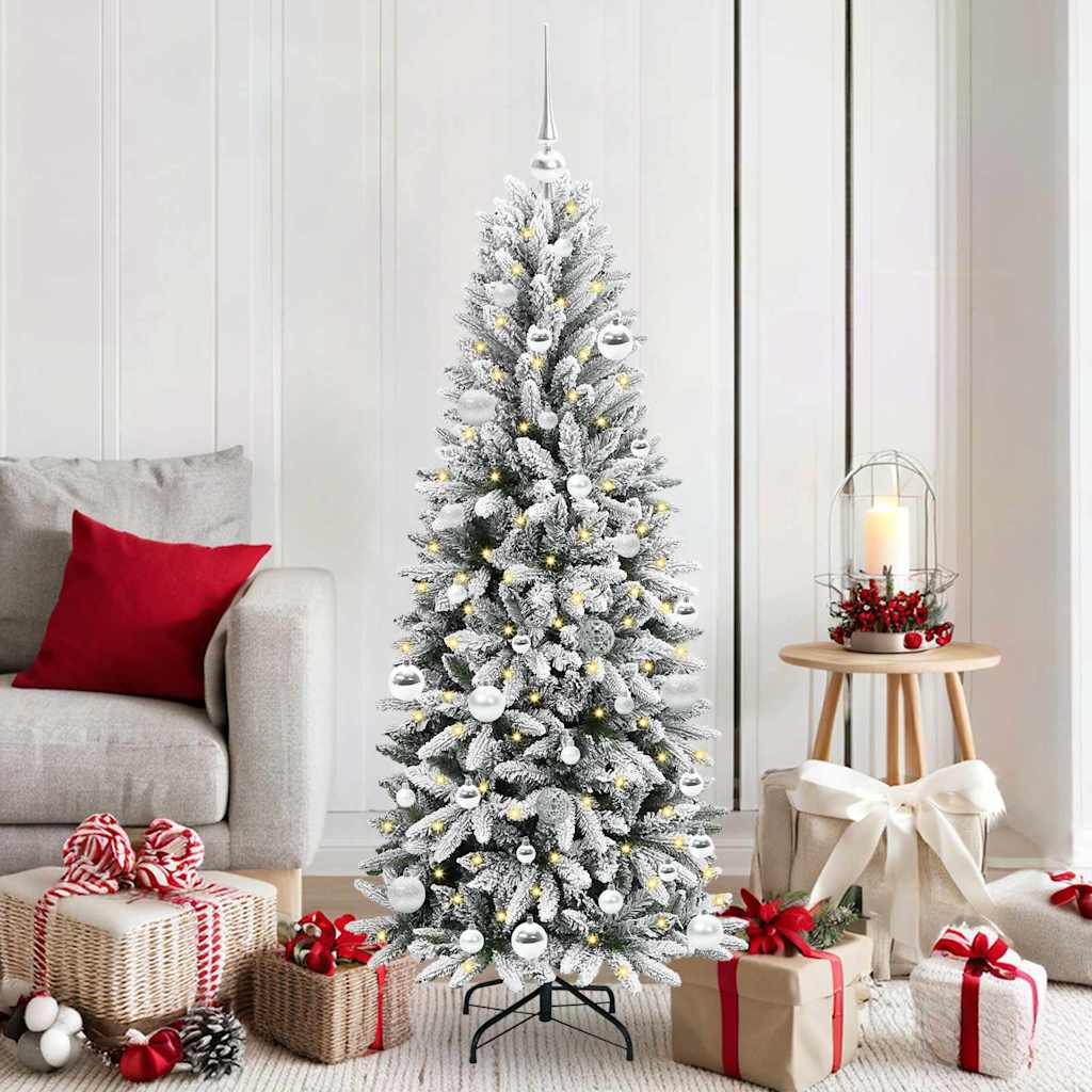 Sapin de Noël artificiel avec 150 LED avec support Blanc 150 cm - XIOS