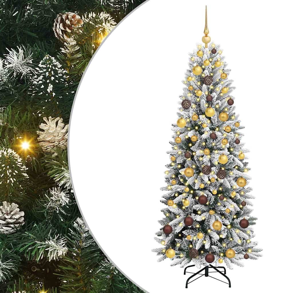 Sapin de Noël artificiel avec 300 LED avec support Blanc 180 cm - XIOS