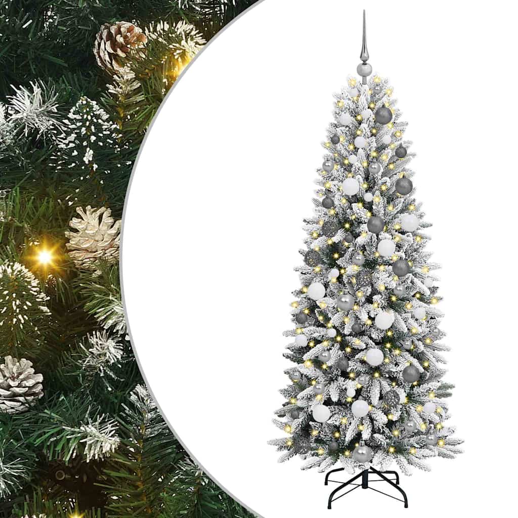 Sapin de Noël artificiel avec 300 LED avec support Blanc 180 cm - XIOS