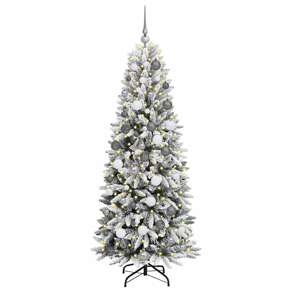 Sapin de Noël artificiel avec 300 LED avec support Blanc 180 cm - XIOS