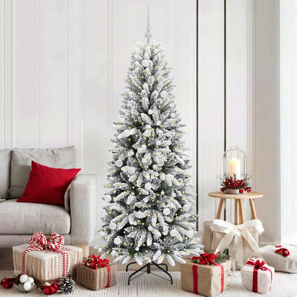 Sapin de Noël artificiel avec 300 LED avec support Blanc 180 cm - XIOS