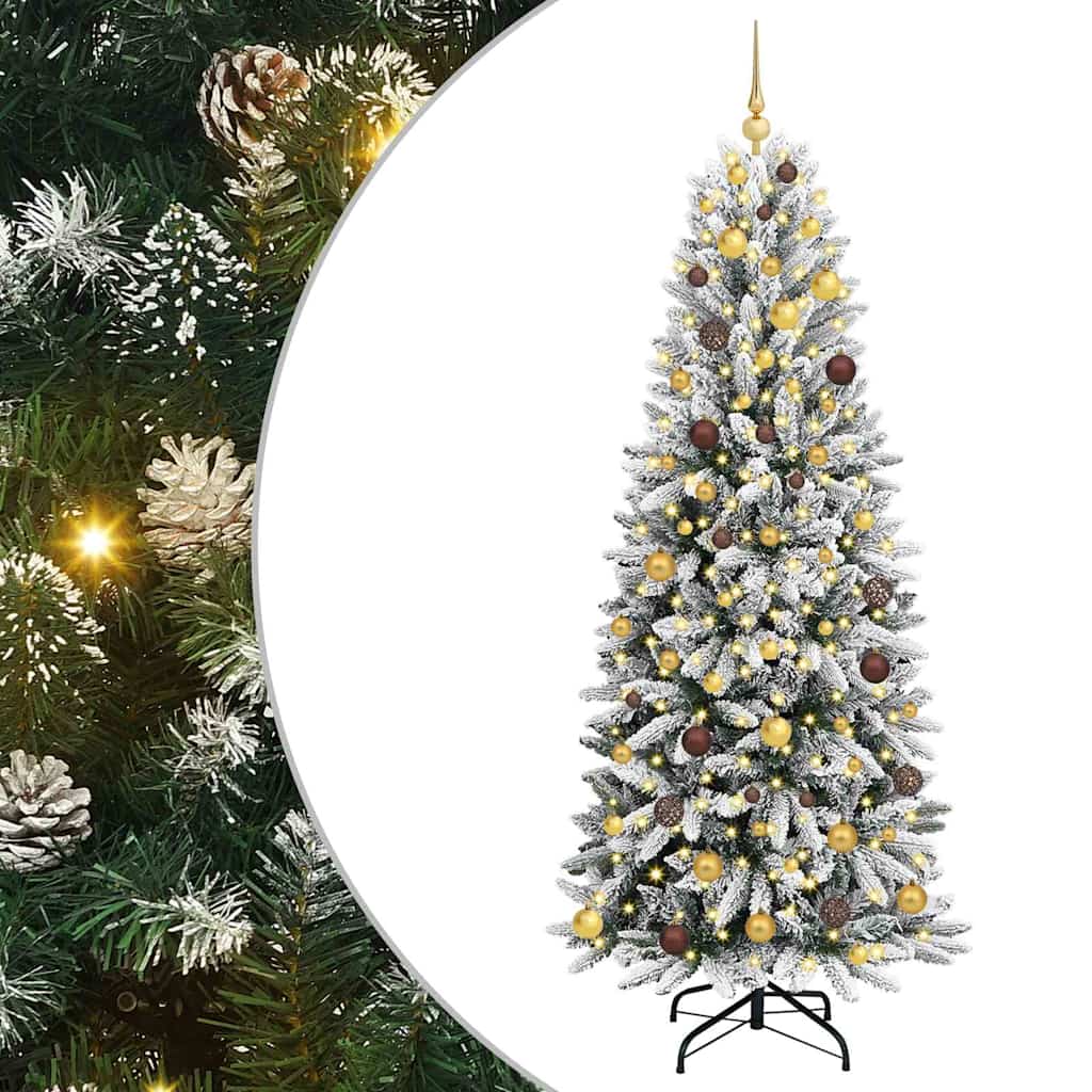 Sapin de Noël artificiel avec 300 LED avec support Blanc 210 cm - XIOS