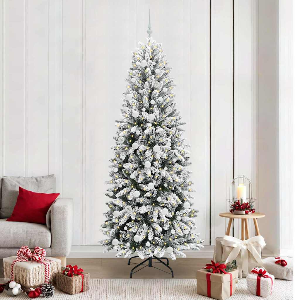 Sapin de Noël artificiel avec 300 LED avec support Blanc 210 cm - XIOS