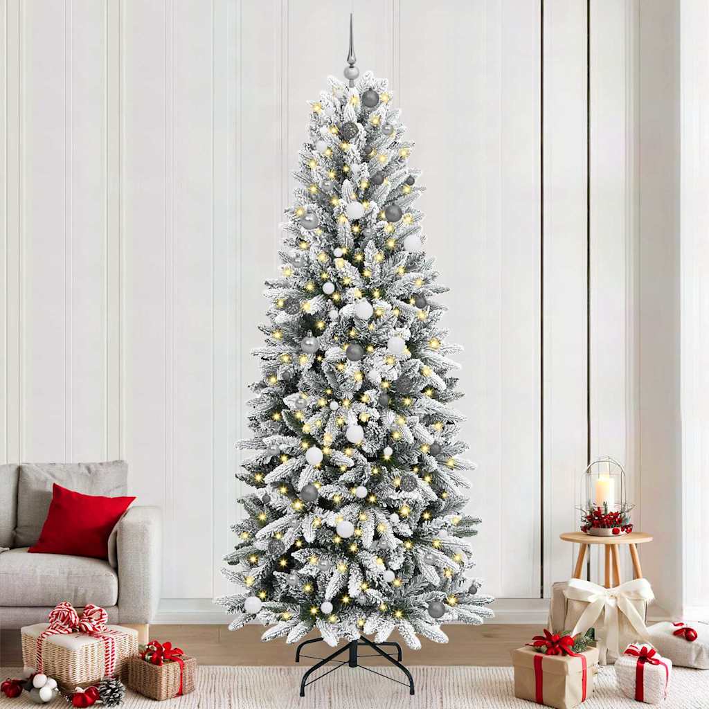 Sapin de Noël artificiel avec 300 LED avec support Blanc 240 cm - XIOS