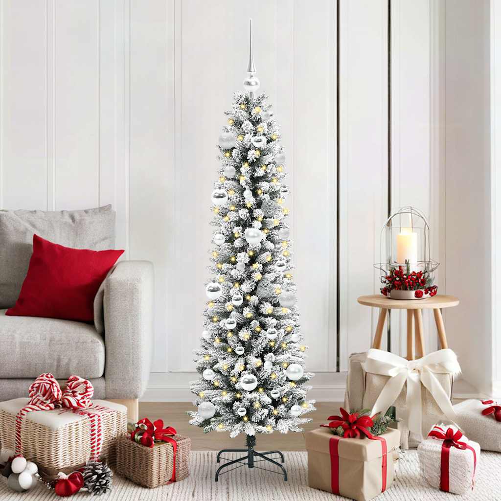 Sapin de Noël artificiel Blanc 150 cm PVC, métal et plastique - XIOS