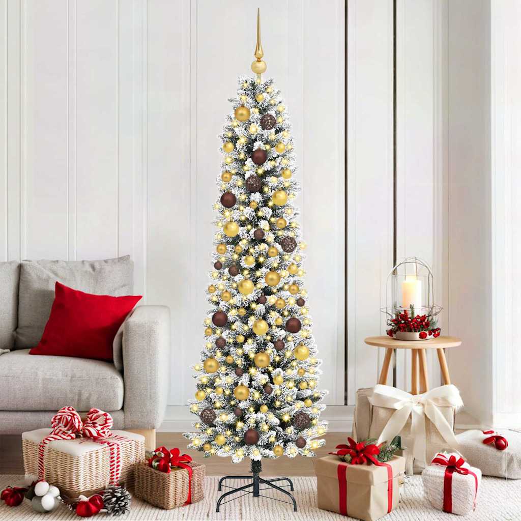 Sapin de Noël artificiel Blanc 180 cm PVC, métal et plastique