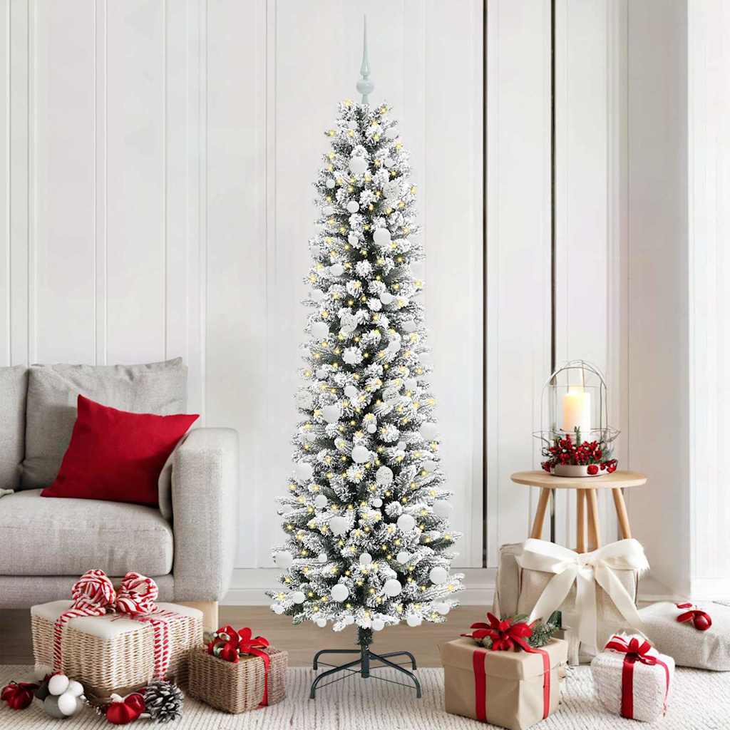 Sapin de Noël artificiel Blanc 180 cm PVC, métal et plastique - XIOS