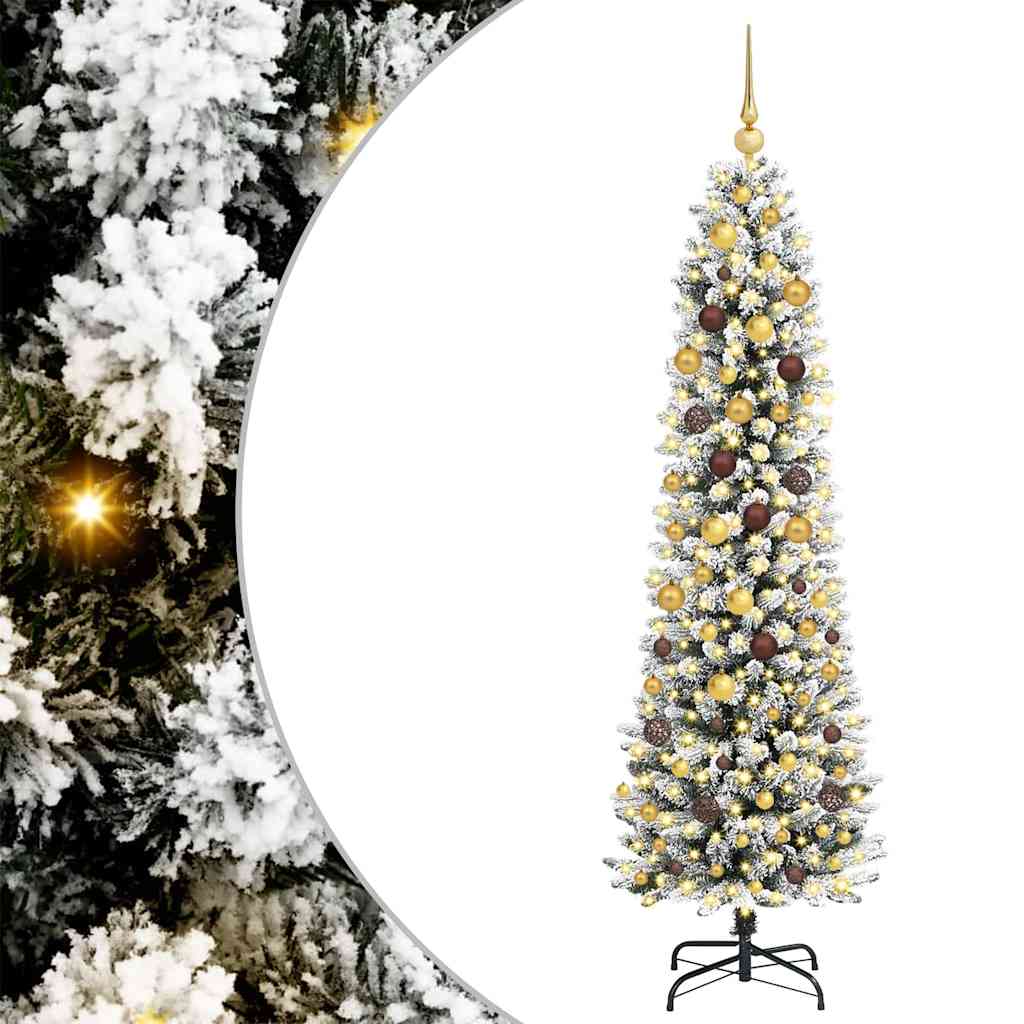Sapin de Noël artificiel Blanc 210 cm PVC, métal et plastique